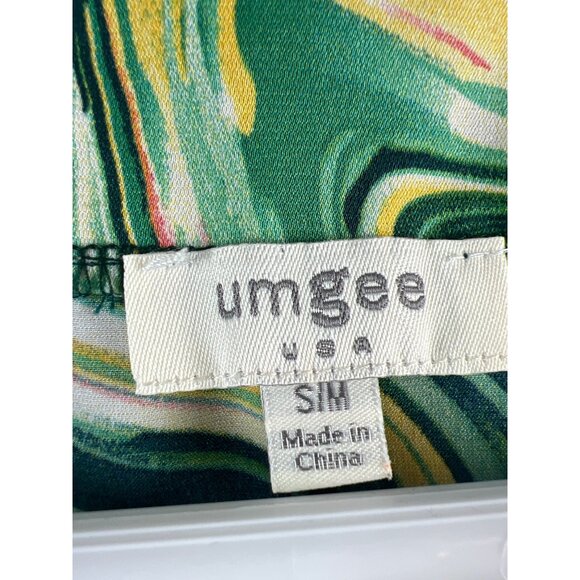 Umgee Womens Shirt Blouse Poncho Asymmetrical Hemline Green Size Small Medium - Picture 7 of 8